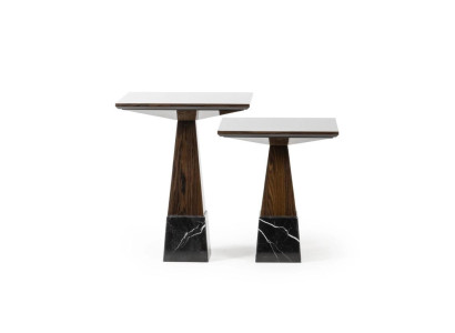 Living room Tables Set 2x side table Design Coffee table Wood Furnishings